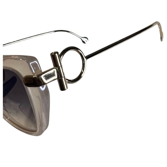 Salvatore Ferragamo Sunglasses Cream w/ Gray Gradient Lenses, gold hardware - Picture 2 of 4